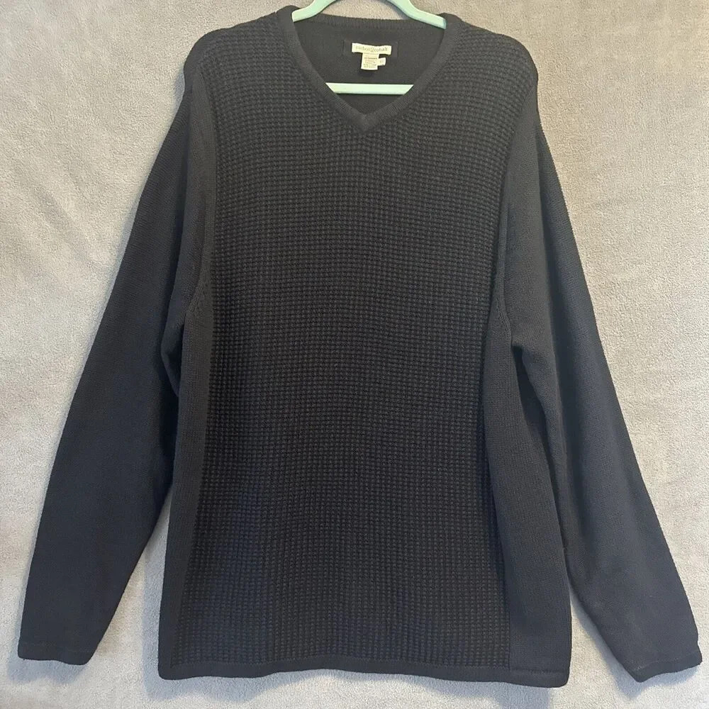 Carbon2Cobalt Serendipity Sweater Cotton Cashmere Heavy Knit Men's Size XL Black